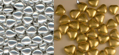Mini Chocolate Hearts - Candy Metallic Coat - Click Image to Close